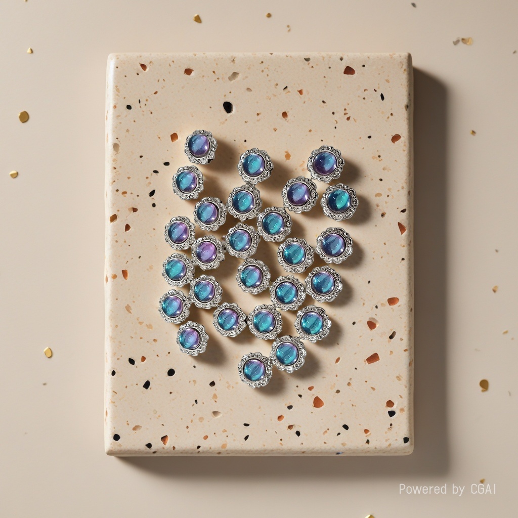 Round diamond-encruted multi-color eight-hole zirconium dial diy handcrafted beaded bracelet necklace mobile phone spacer accessory Starry sky 110529589