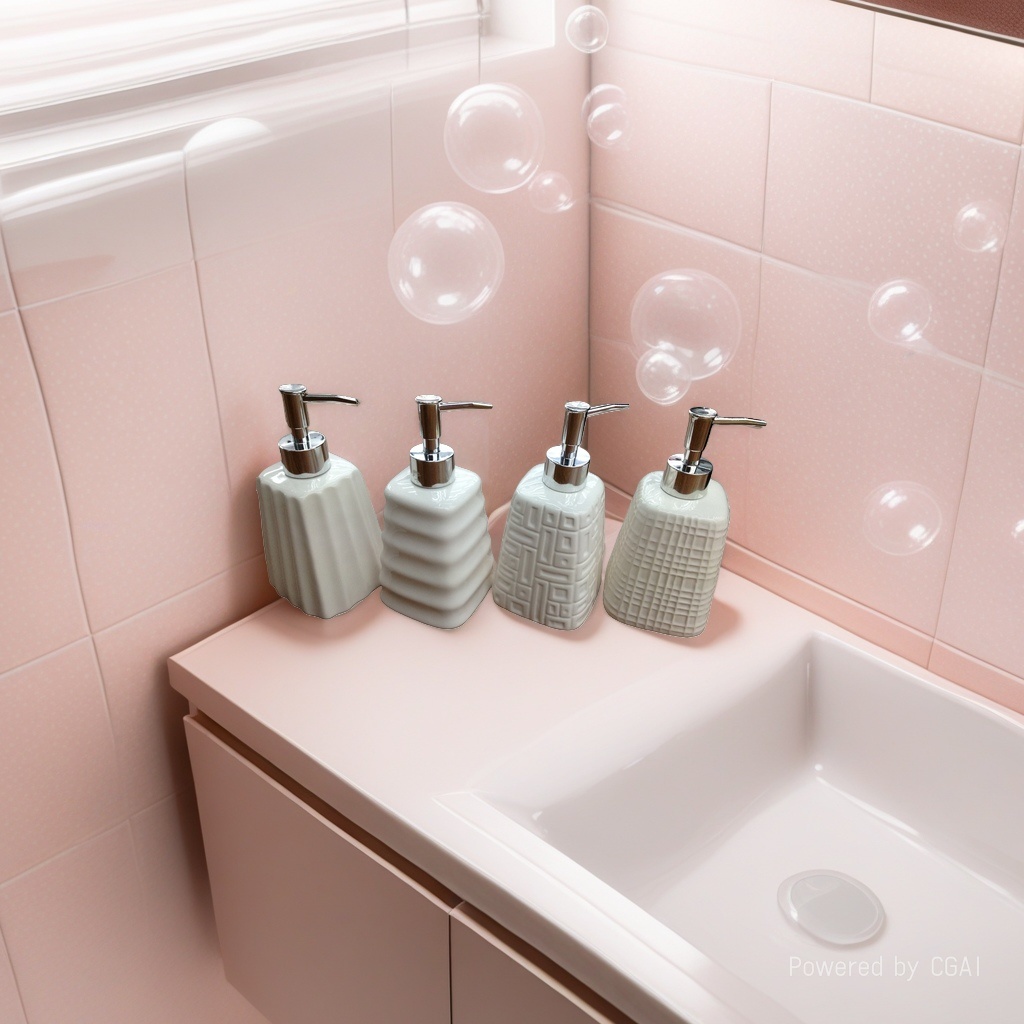 Press-type hand sanitizer bottle, plastic foaming device, hotel bathroom, high-end feel, high appearance level, portable portioning bottle Application Scenario