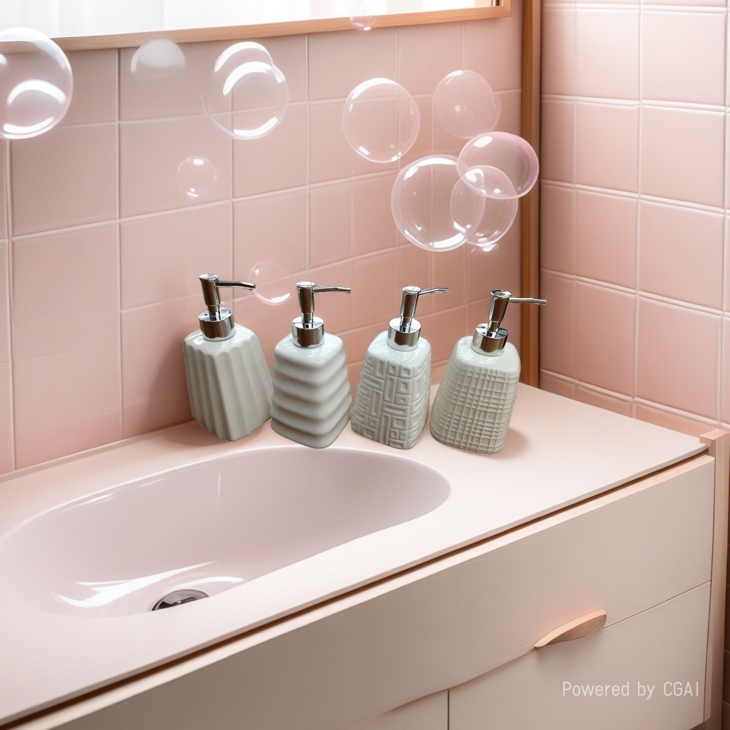 Press-type hand sanitizer bottle, plastic foaming device, hotel bathroom, high-end feel, high appearance level, portable portioning bottle Specification image