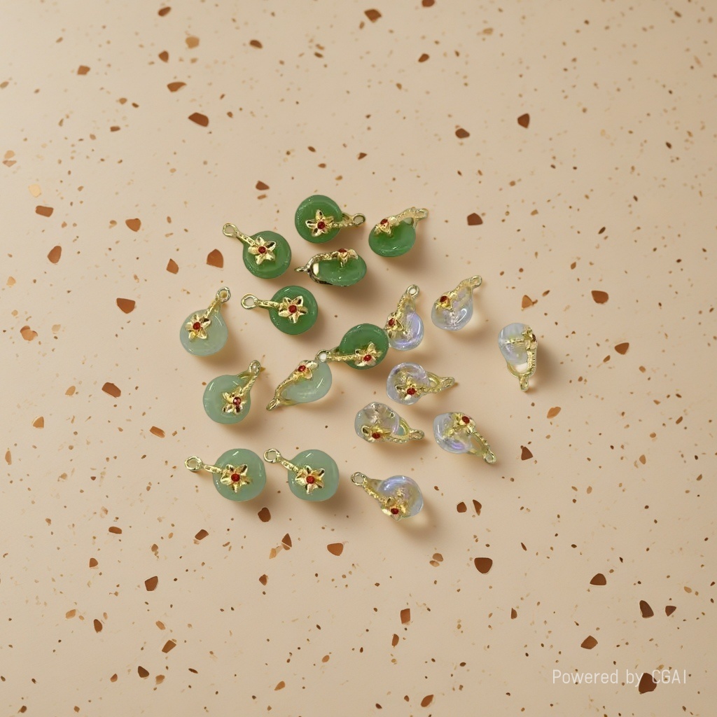 diy jewelry, new Chinese-style imitation jade alloy jade-inlaid pendant accessories, handcrafted necklaces, bracelets, pendants, and pendants Application Scenario
