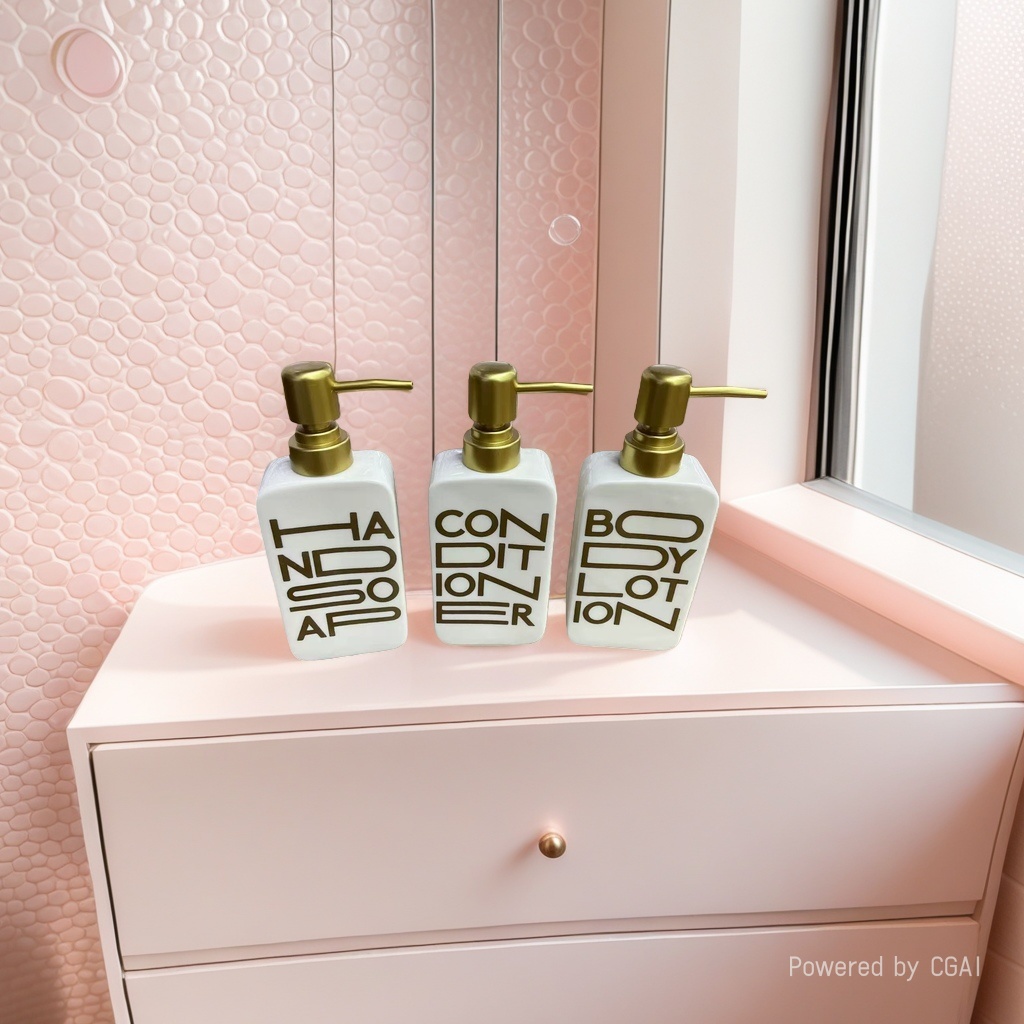 Press-type hand sanitizer bottle, ceramic foaming device, hotel bathroom, high-end feel, high appearance level, portable portioning bottle