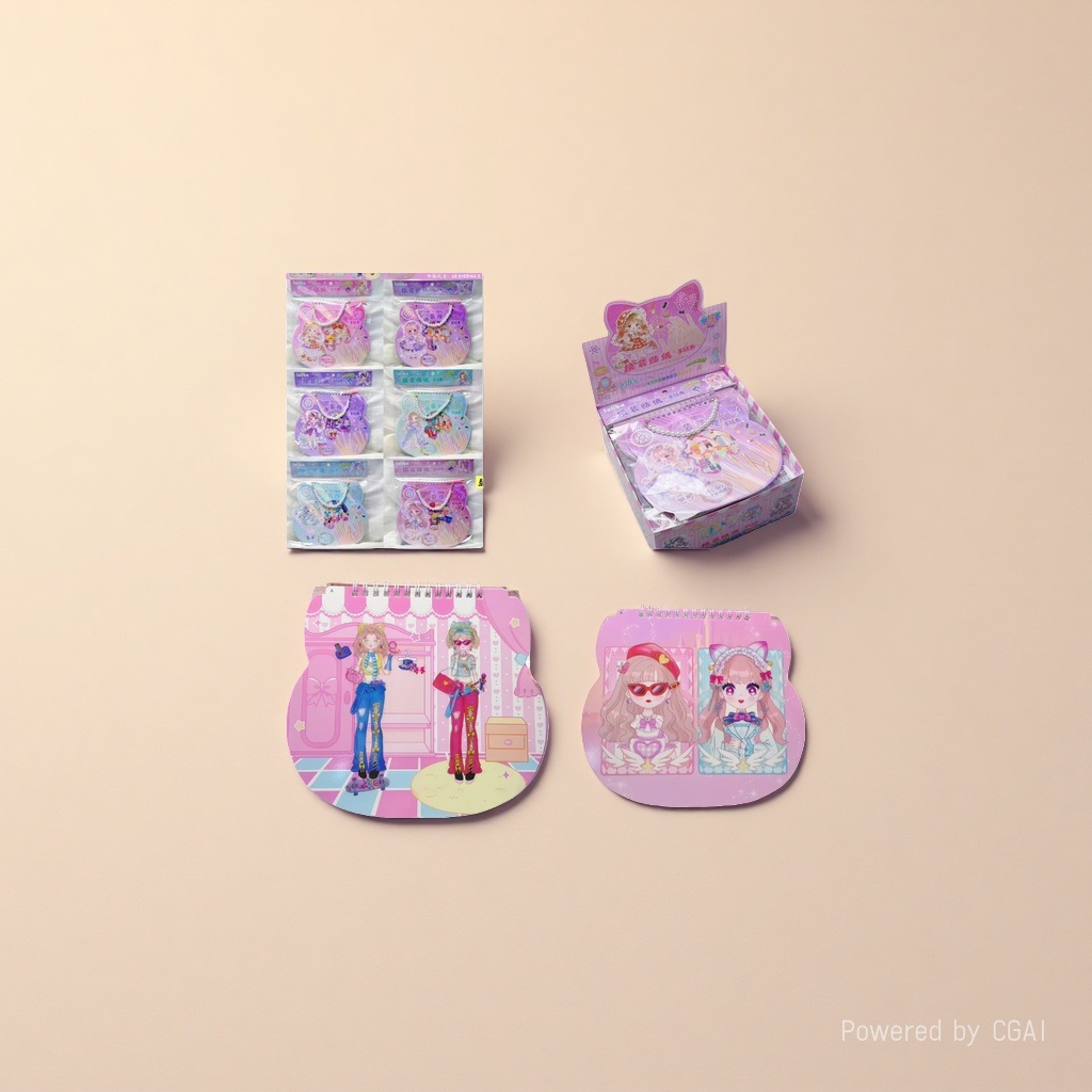 Children's dress-up sticker bracelet book, pink cartoon girl Hongxing sticker paper Application Scenario