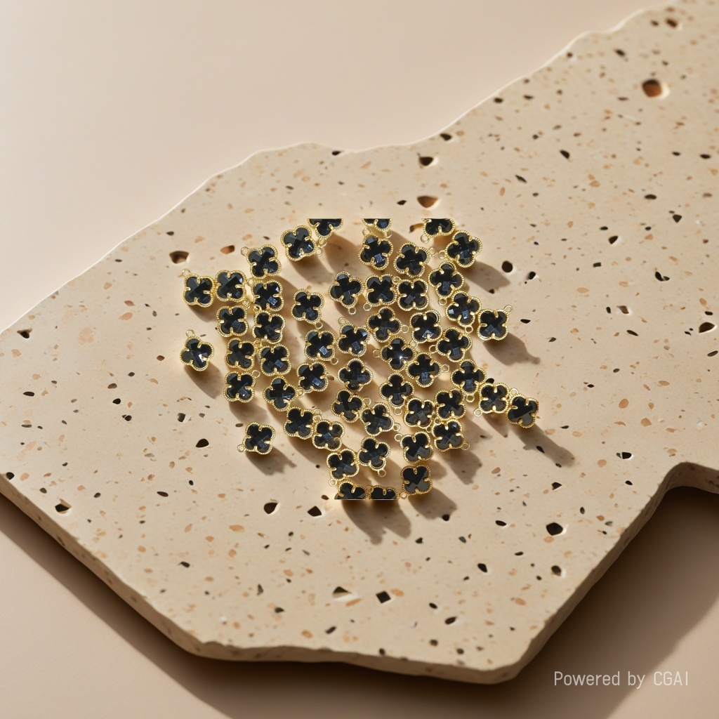 diy black four-leaf clover pendant bracelet accessory wholesale alloy accessories Specification image