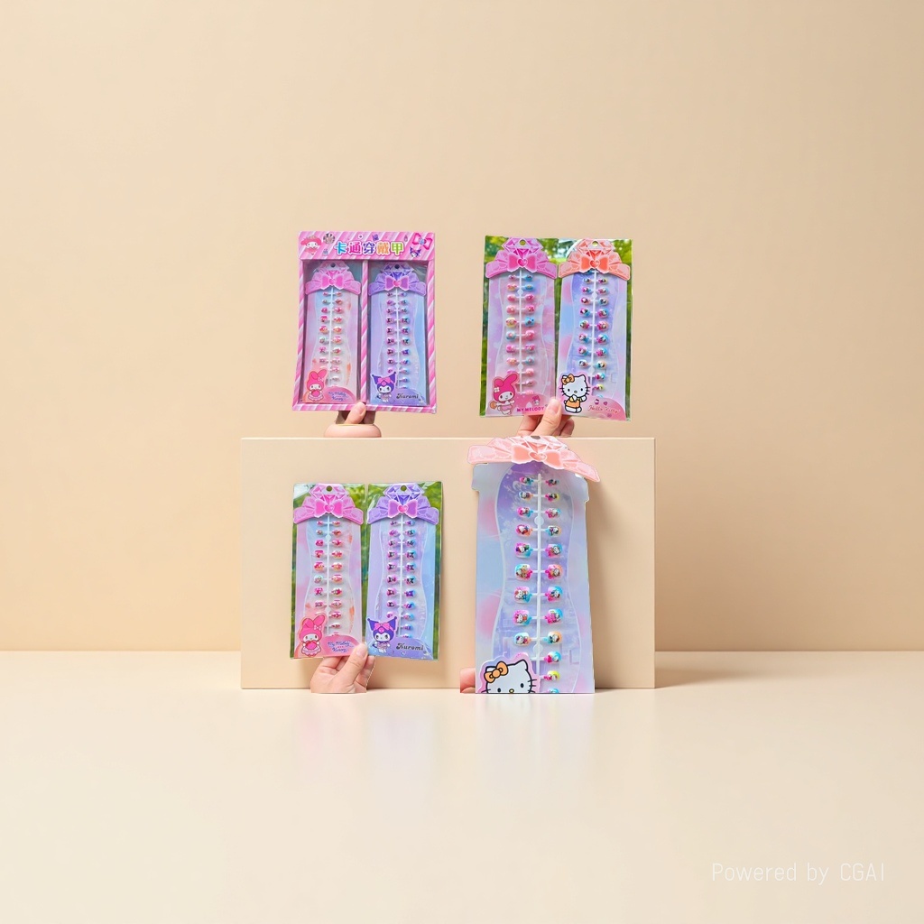 SAN SAN Nail Art Cartoon Wearable Nail Sticker Set, Hongxing Sticker Paper Specification image