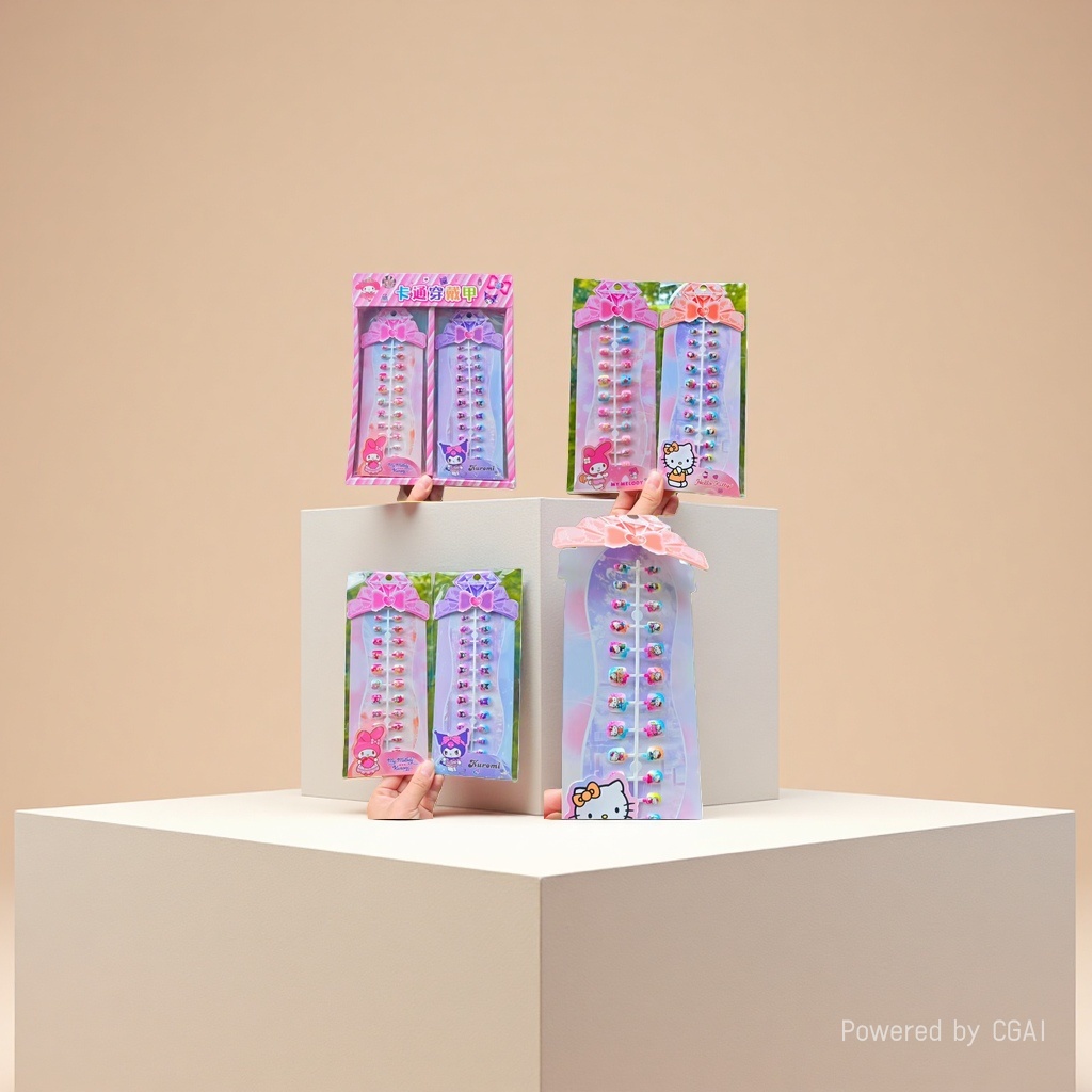 SAN SAN Nail Art Cartoon Wearable Nail Sticker Set, Hongxing Sticker Paper Application Scenario