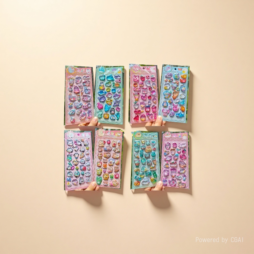 Gao Feng Creative Gilding Cute Water Sticker Miniature Scene Landscape Sticker Collection, Ben Hongxing Sticker Paper details Picture