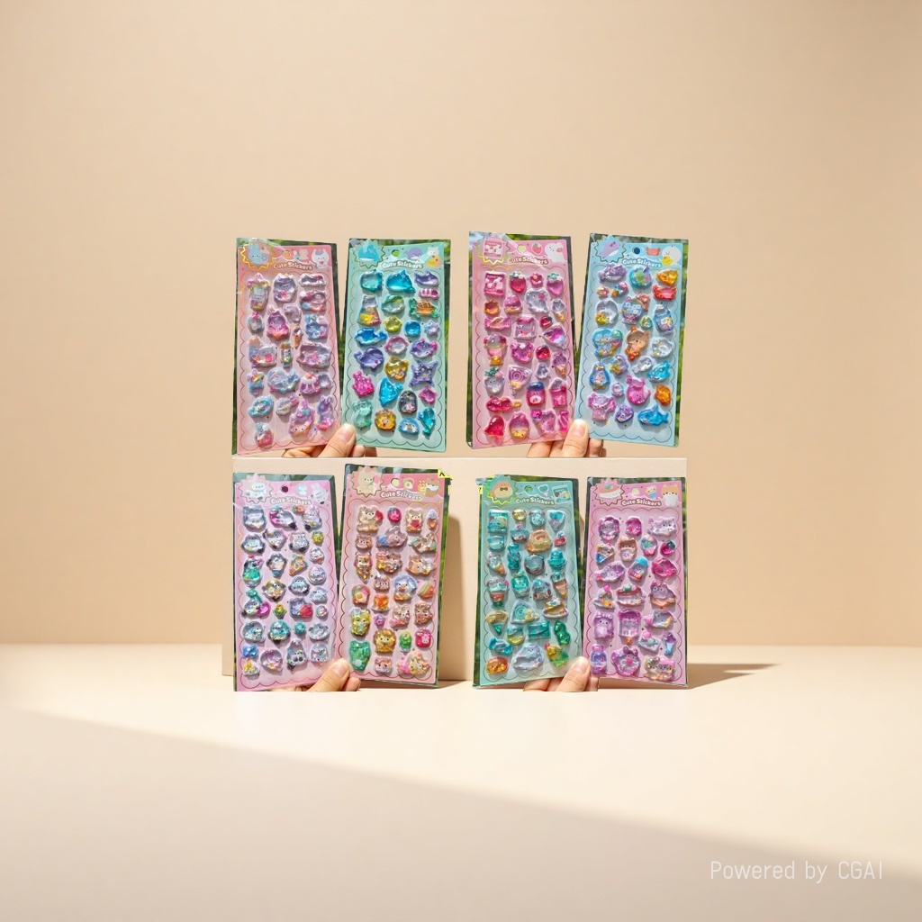 Gao Feng Creative Gilding Cute Water Sticker Miniature Scene Landscape Sticker Collection, Ben Hongxing Sticker Paper Specification image