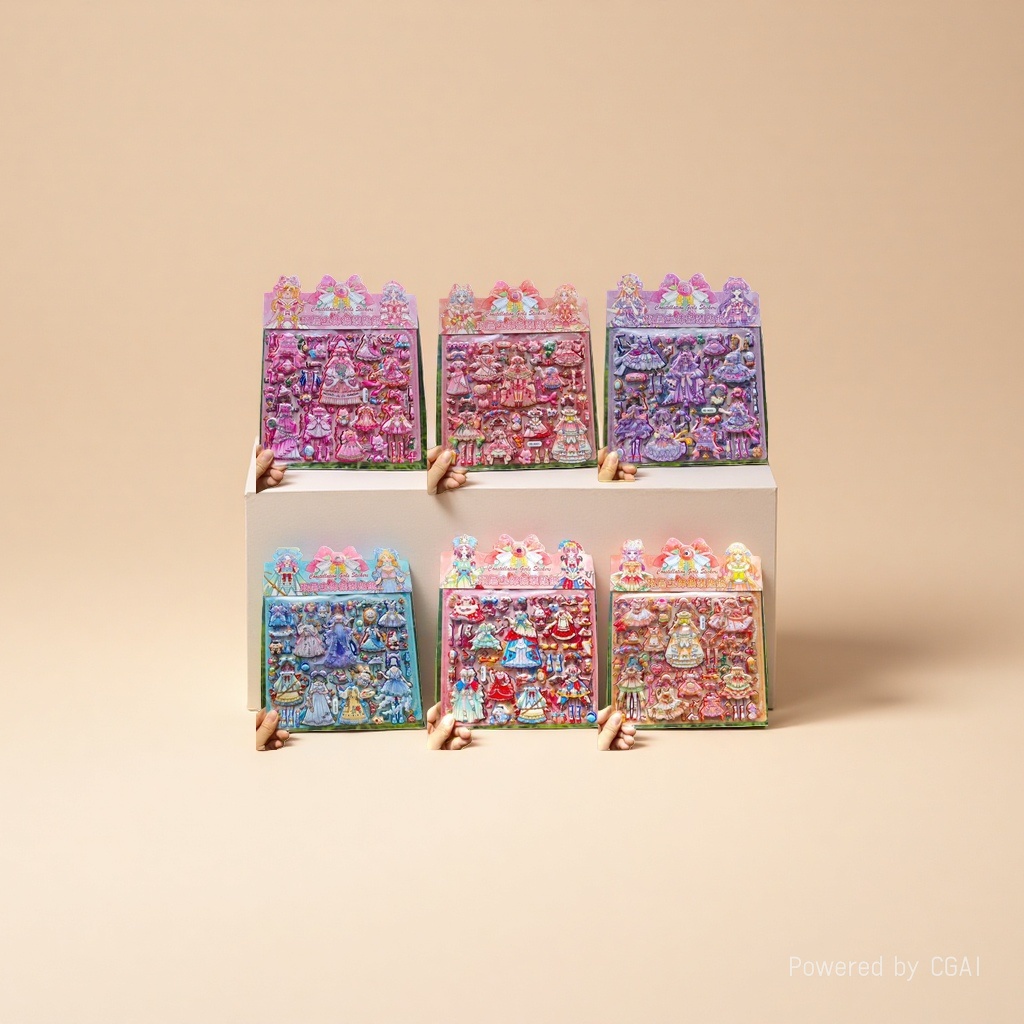 Constellation Girls Double-layer three-dimensional dress-up with gold embossed Constellation Girls stickers, Hongxing stickers on paper Specification image