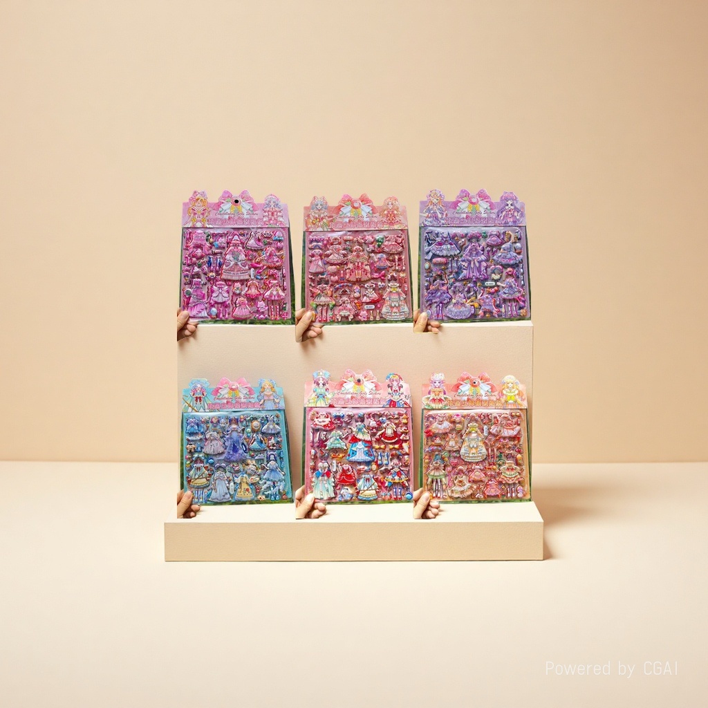 Constellation Girls Double-layer three-dimensional dress-up with gold embossed Constellation Girls stickers, Hongxing stickers on paper