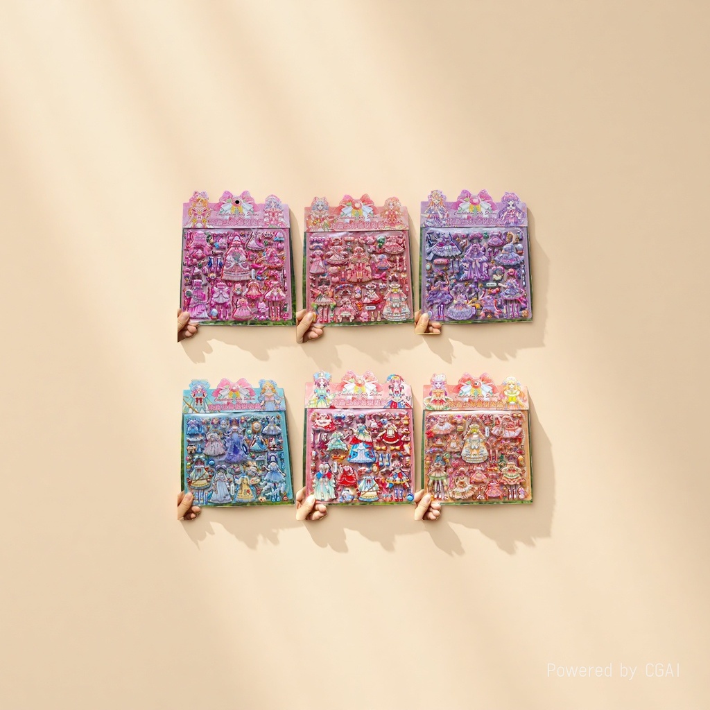 Constellation Girls Double-layer three-dimensional dress-up with gold embossed Constellation Girls stickers, Hongxing stickers on paper Application Scenario
