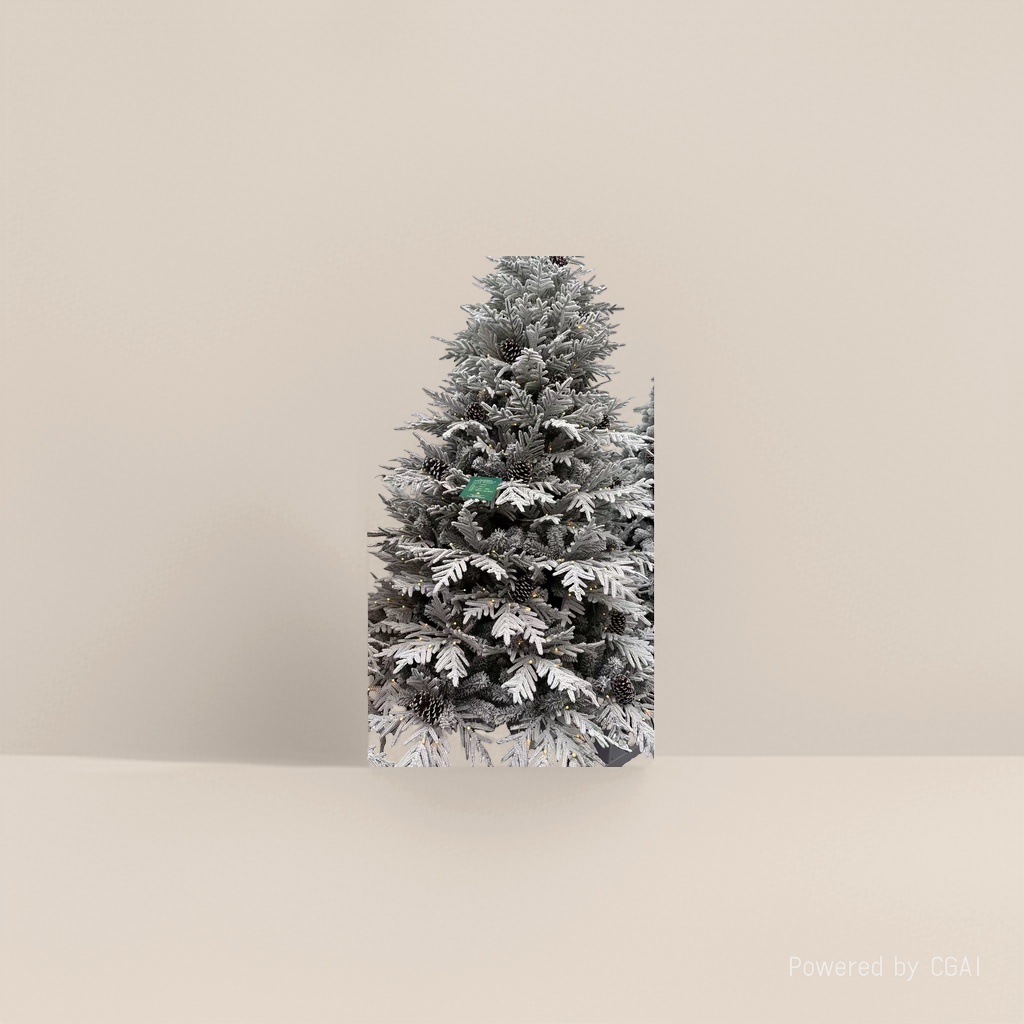 雪覆盖圣诞树户外大型松针圣诞树圣诞装饰