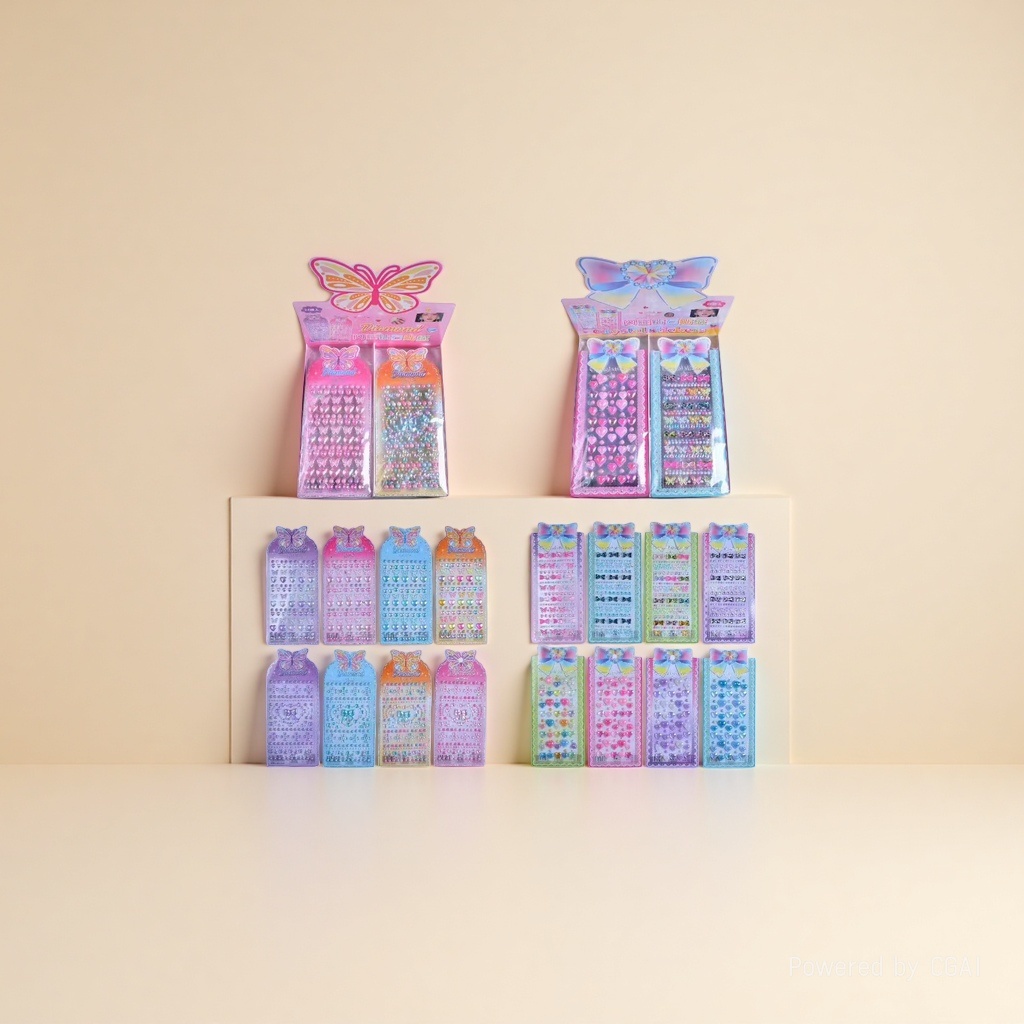 MKX Butterfly-shaped colored Diamond Sticker Set Box, Hongxing Sticker Paper Application Scenario