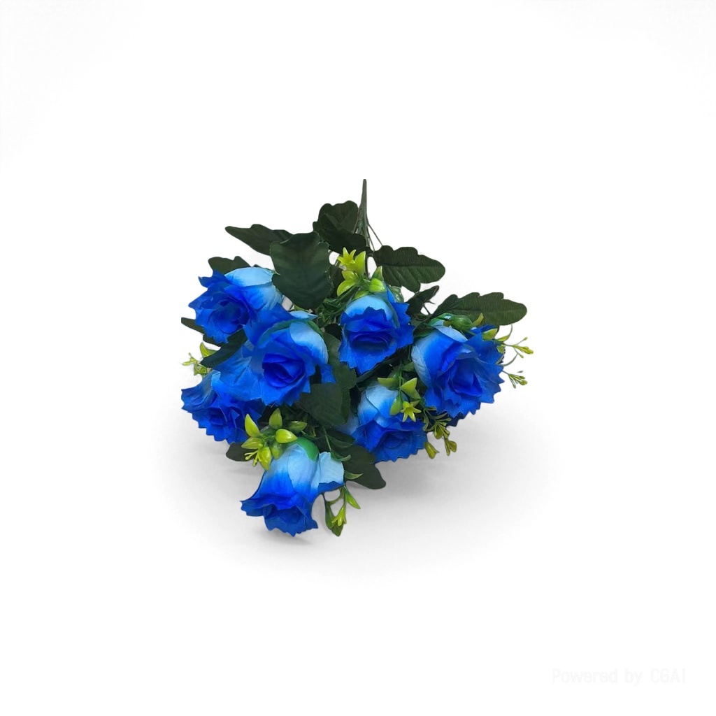 蓝色毛线花束 针织玫瑰向日葵泡芙花扭扭棒手工DIY材料