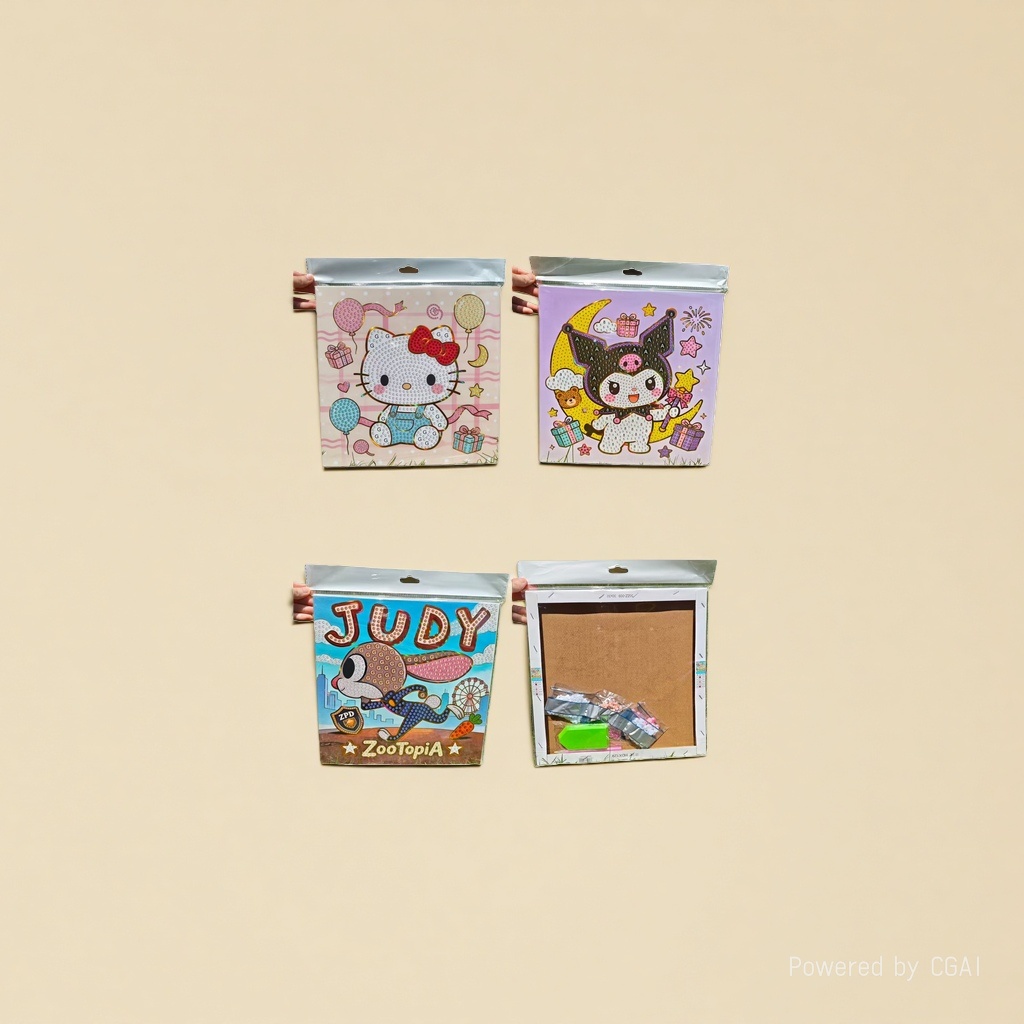 Hello Kitty Cold Foil Pearl Painting Set Material Pack Hongxing Sticker Paper Application Scenario