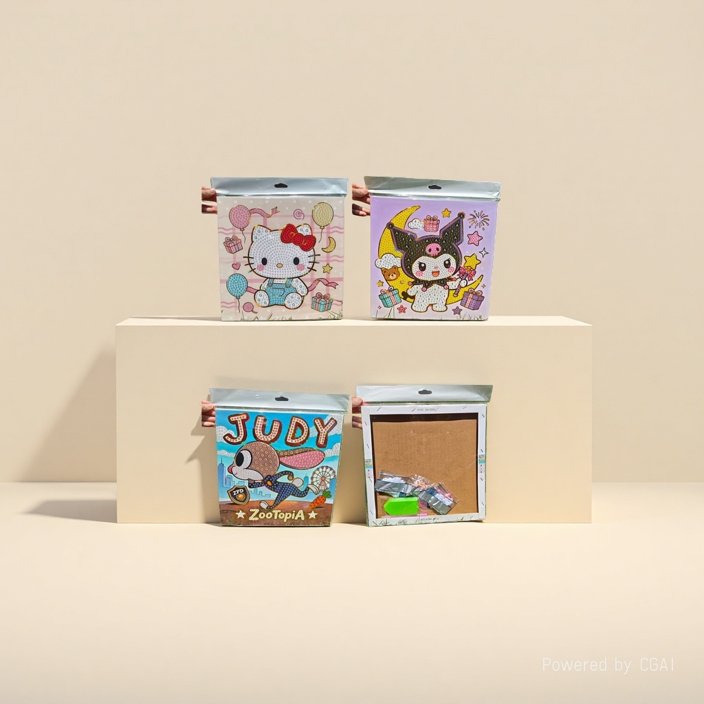 Hello Kitty Cold Foil Pearl Painting Set Material Pack Hongxing Sticker Paper details Picture