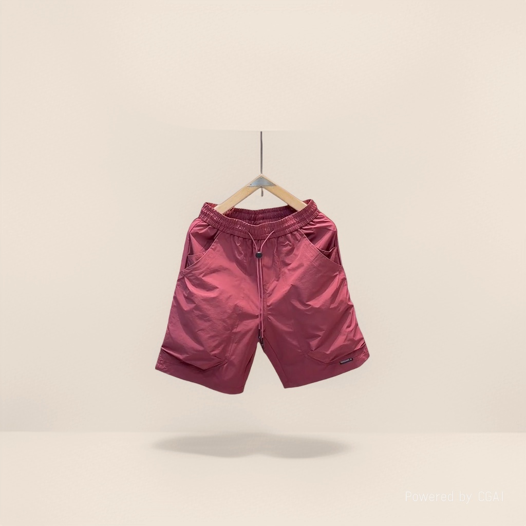Jenny's red cotton sweatpants, sport shorts and cargo pants for men are loose and casual details Picture