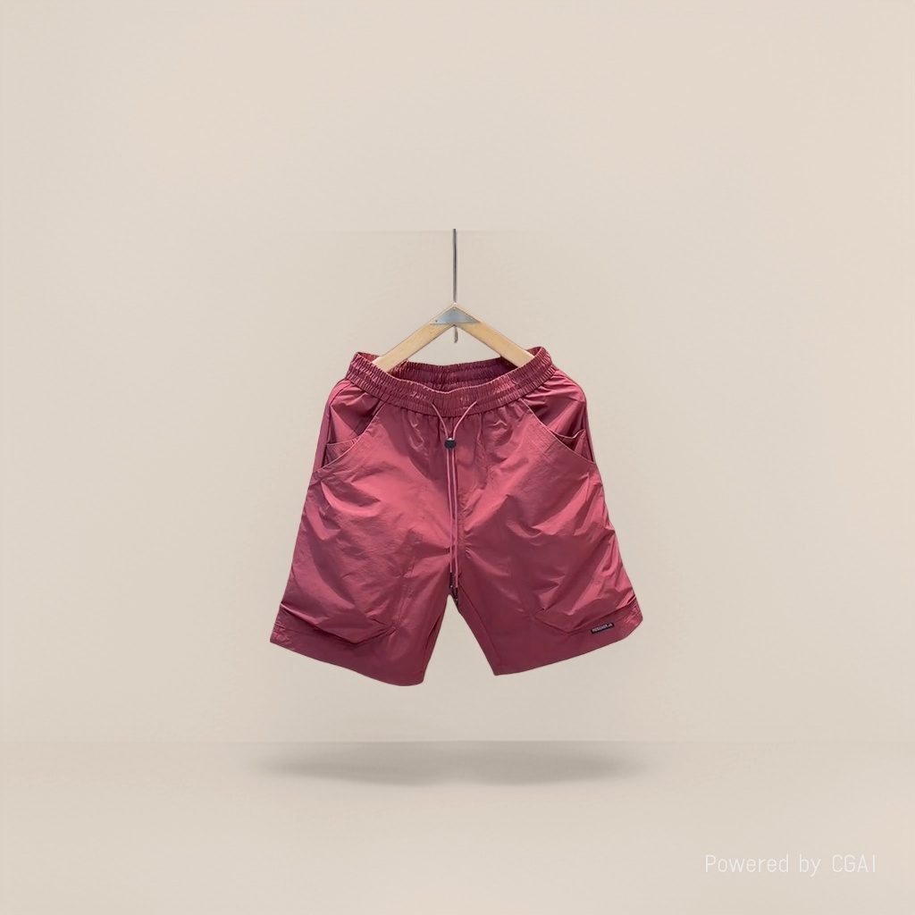 Jenny's red cotton sweatpants, sport shorts and cargo pants for men are loose and casual