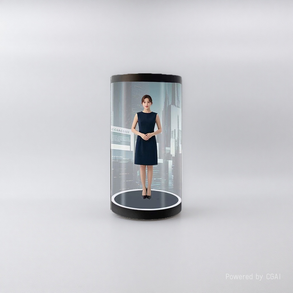 75-inch Ai digital human holographic cabin virtual cylindrical 3D digital human technology Exhibition Hall Welcome Interactive all-in-one machine 164013004 details Picture