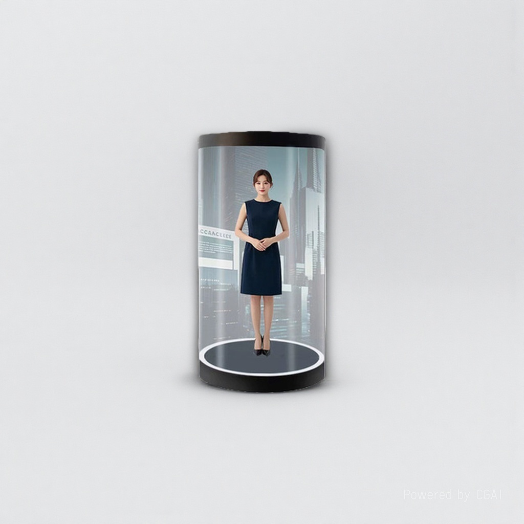 75-inch Ai digital human holographic cabin virtual cylindrical 3D digital human technology Exhibition Hall Welcome Interactive all-in-one machine 164013004 Item Picture