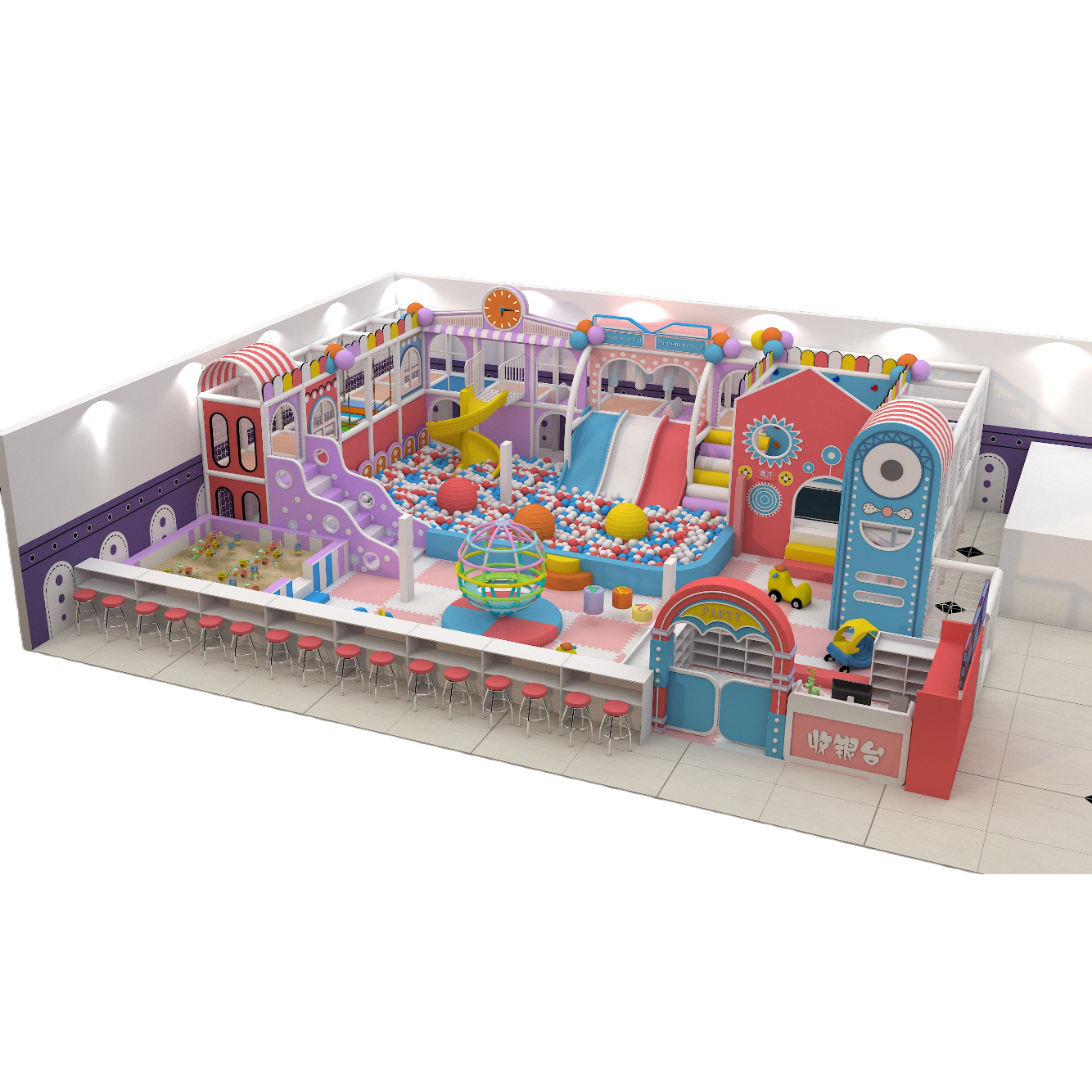 Children's indoor climbing game house, ball pool with rock climbing point, baby enclosure playground Item Picture