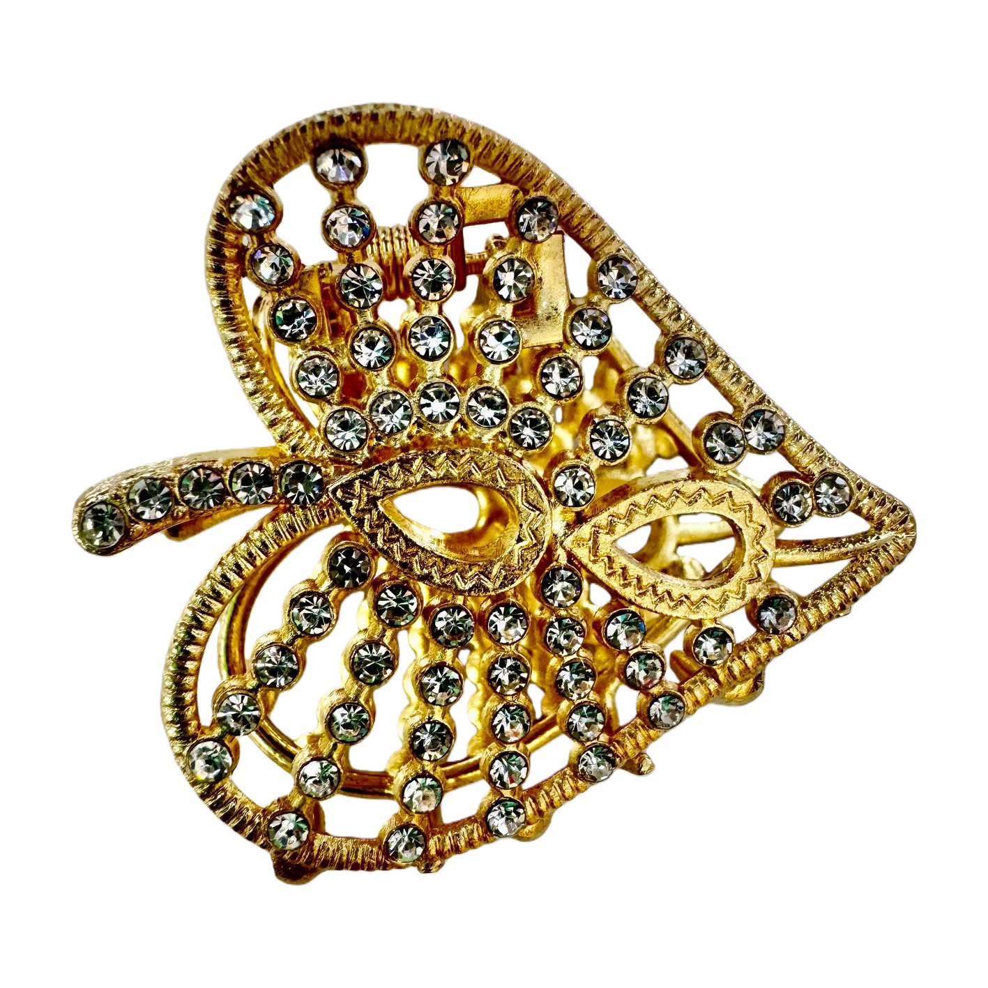 Golden diamond-encrusted banana clip, shark clip, scratch-clip hairpin, fashionable and versatile women's hair accessory Item Picture
