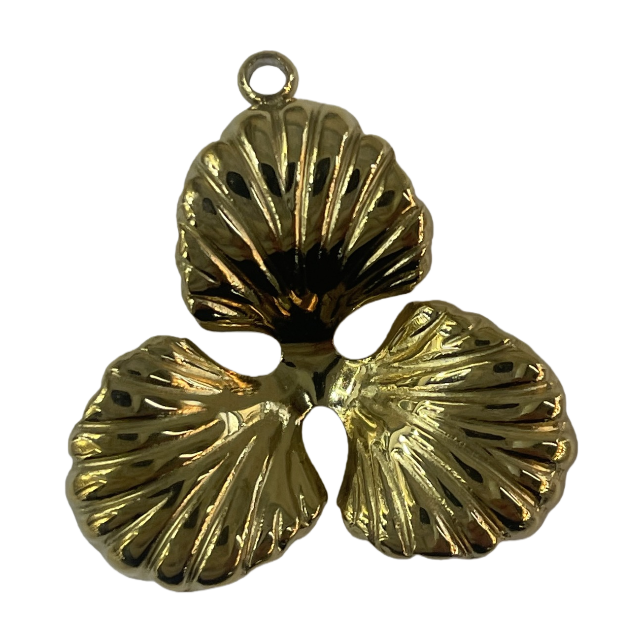 European-american style stainless steel gold ring, retro-style large flower oval carved three-petal flower square layer jewelry accessory Item Picture