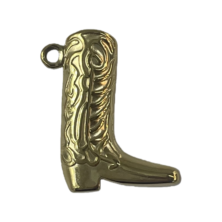Golden cowboy boot pendant, stainless steel pendant, jewelry necklace, accessories Item Picture