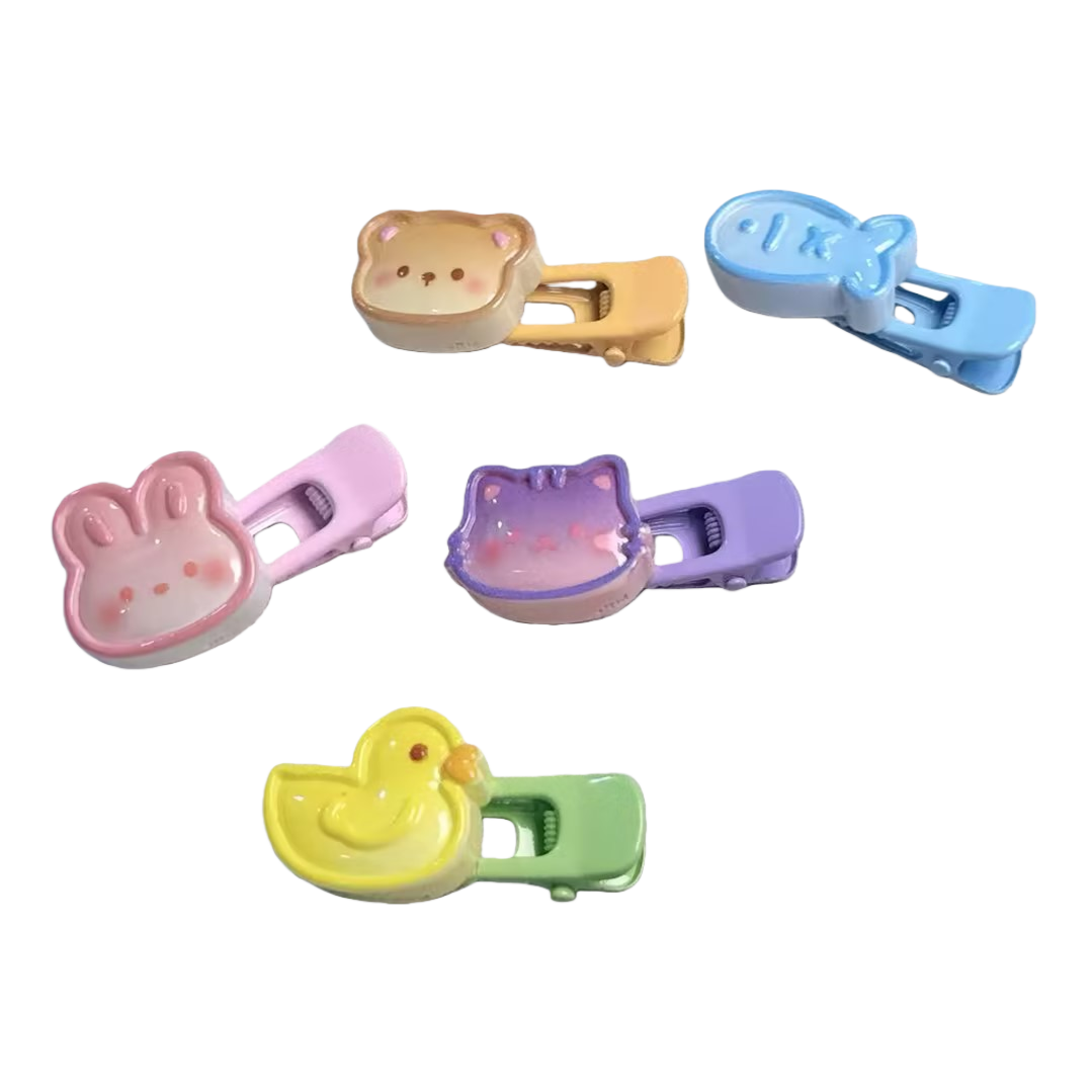 Cute animal-shaped banana clips, shark clips, hairpins, and grab clips Item Picture