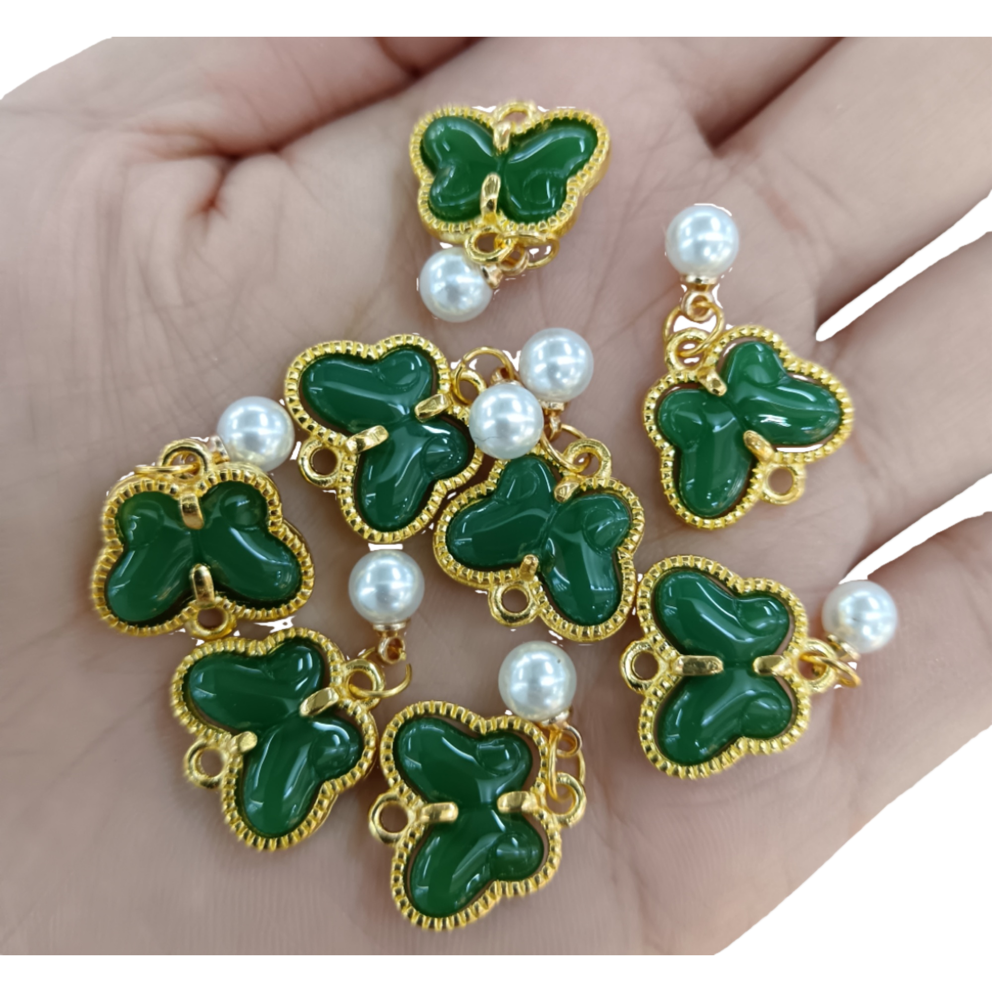 Velvet sand gold green butterfly pendant pearl bracelet, Middle Eastern sand gold accessory Item Picture