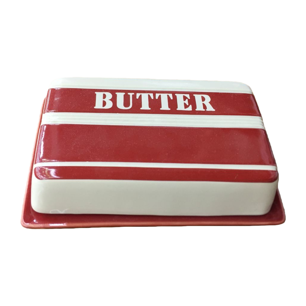 Red ceramic butter box, kitchen ceramic fresh-keeping lunch box, glass, stainless steel and plastic multi-purpose lunch box Item Picture