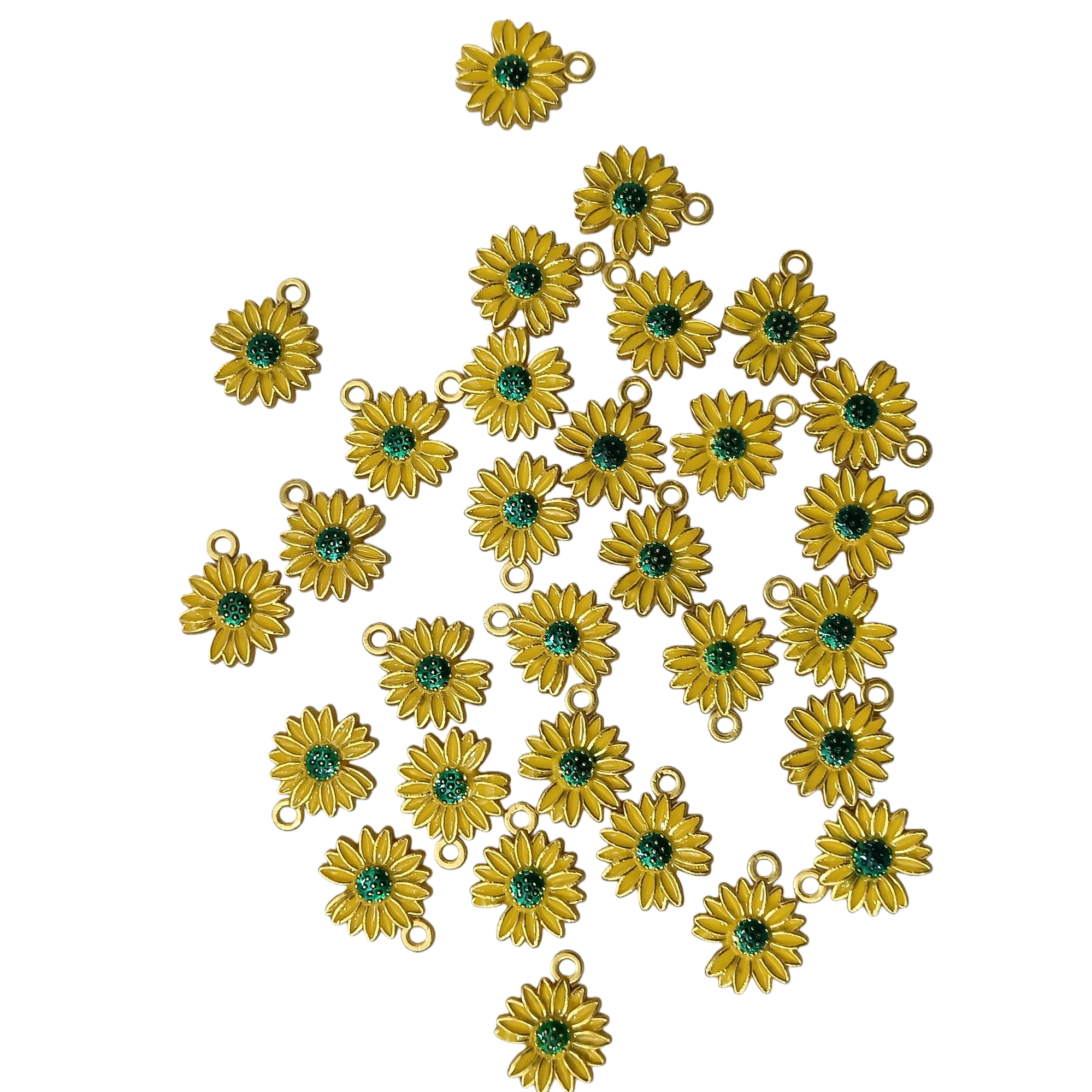 Gold DIY jewelry accessories, oil-dripping daisies, chrysanthemums, sunflowers, pendants, necklaces, earrings and other accessories Item Picture
