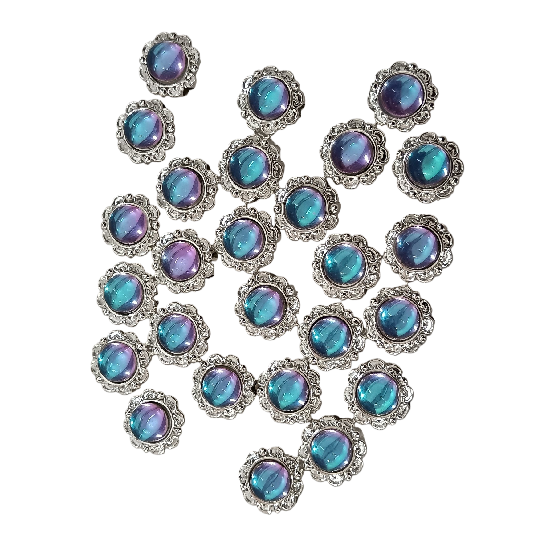 Round diamond-encruted multi-color eight-hole zirconium dial diy handcrafted beaded bracelet necklace mobile phone spacer accessory Starry sky 110529589 Item Picture