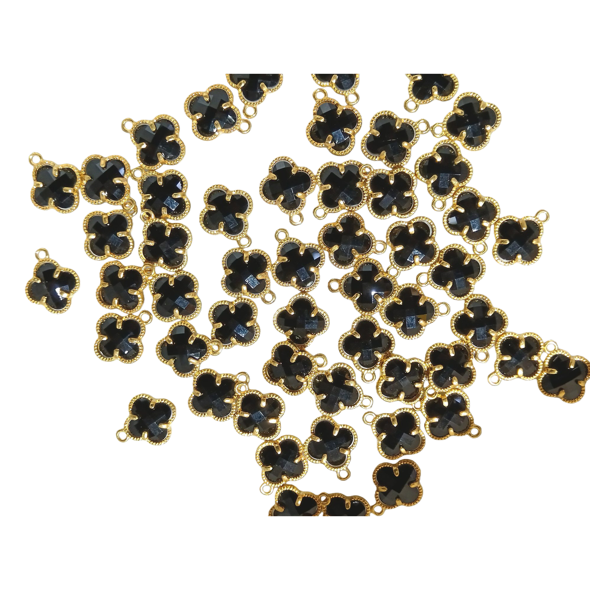 diy black four-leaf clover pendant bracelet accessory wholesale alloy accessories Item Picture