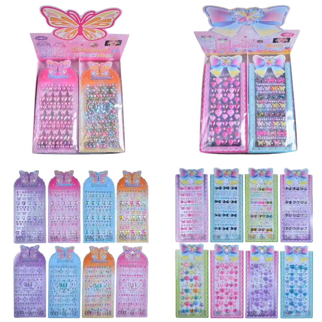 MKX Butterfly-shaped colored Diamond Sticker Set Box, Hongxing Sticker Paper Item Picture