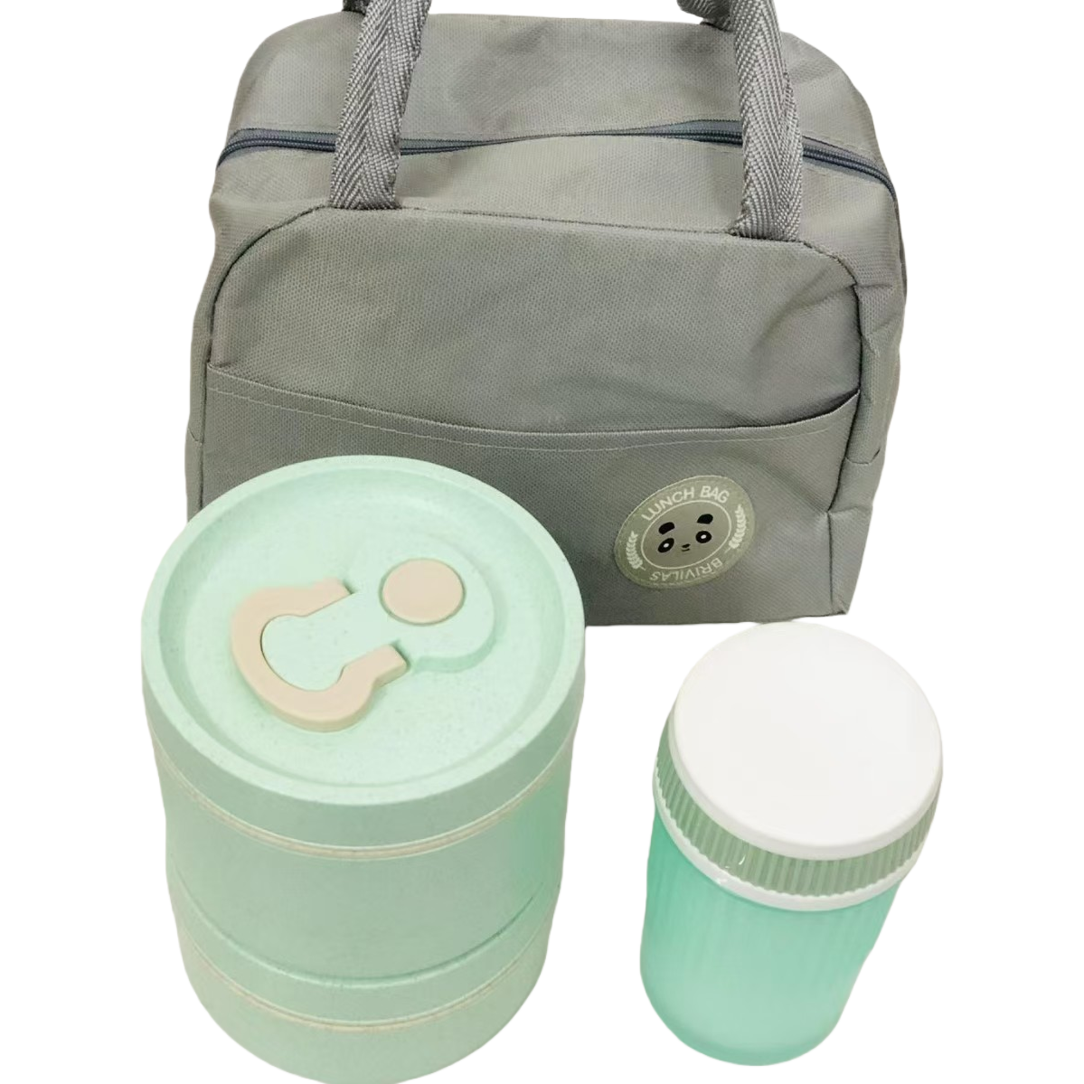 Large-capacity plastic lunch box, sealed and insulated children's lunch box, stainless steel lunch box for students and office workers, water cup insulated bag set Specification image
