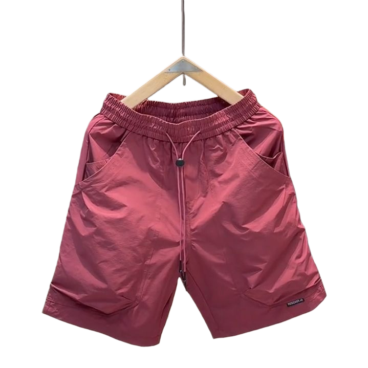 Jenny's red cotton sweatpants, sport shorts and cargo pants for men are loose and casual Item Picture