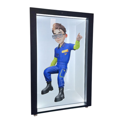 Holographic dynamic screen transparent screen manufacturer 75-inch and 86-inch transparent cabinet warehouse 3D perspective human-computer interaction AI digital human 155348059