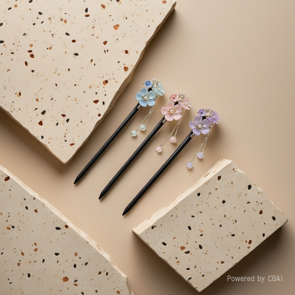 New Chinese-style simple hairpin, a special summer hairpin for women Application Scenario