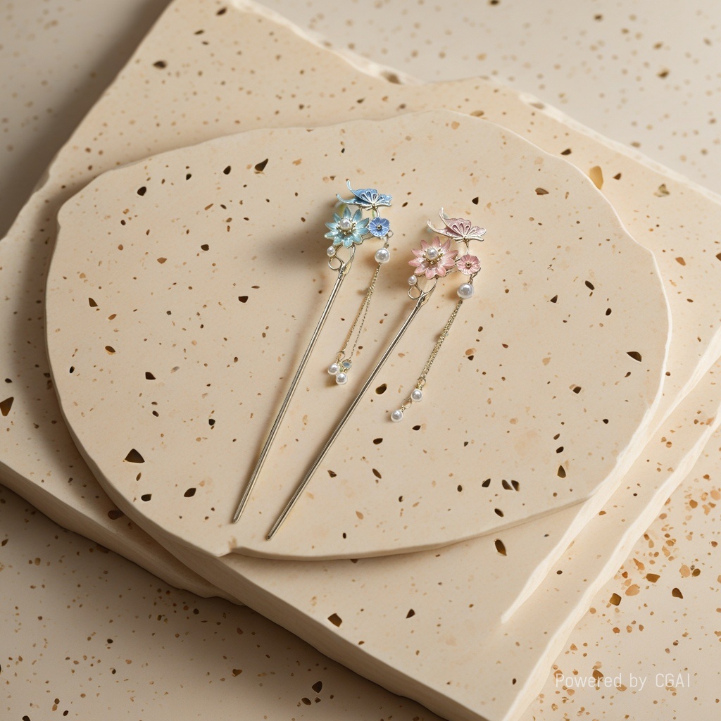 New Chinese-style hairpins with a high-end ancient style, sandalwood hairpins, tassels, hairpins, hair accessories, and wooden hairpins for Hanfu details Picture