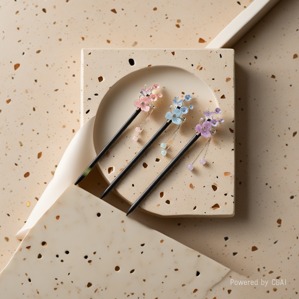 Ancient-style tassel hairpins, step hairpins, female imitation headwear, simple updo accessories, ancient-style hair hairpins and hair extensions