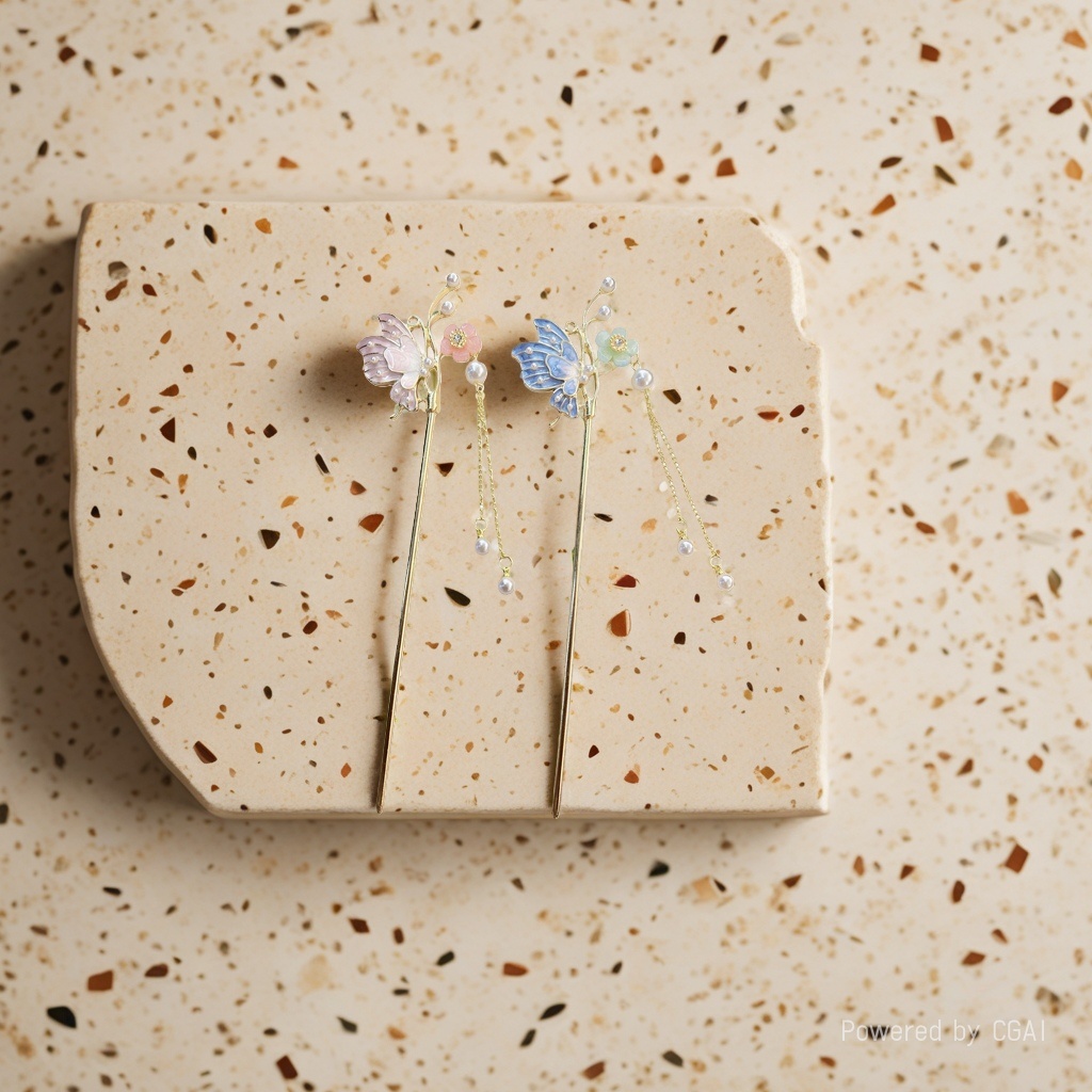 Wholesale of exquisite ancient-style hairpins, magnolia flower hairpins, stepping tassel hair accessories, high-end U-shaped hairpins and hair accessories Application Scenario