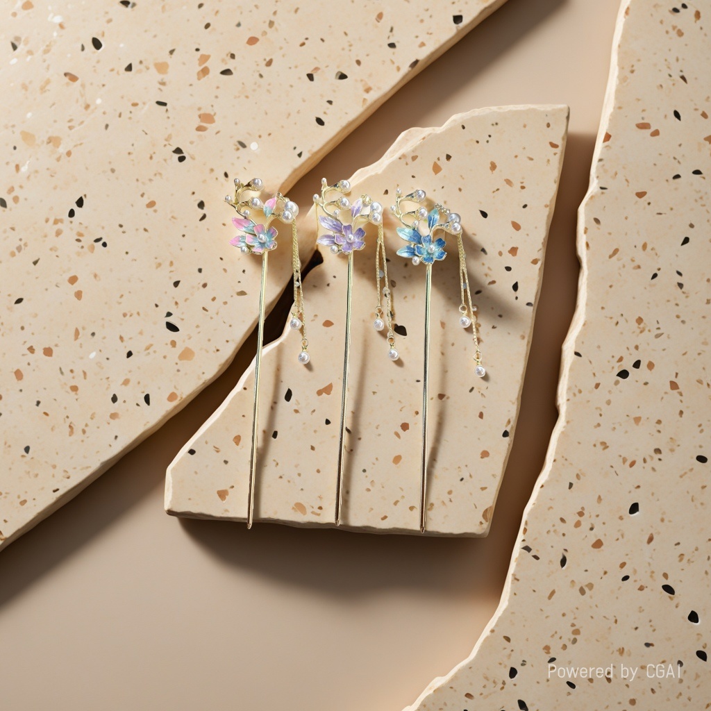 Wholesale of exquisite ancient-style hairpins, magnolia flower hairpins, stepping tassel hair accessories, headwear, high-end hairpins and hair accessories details Picture