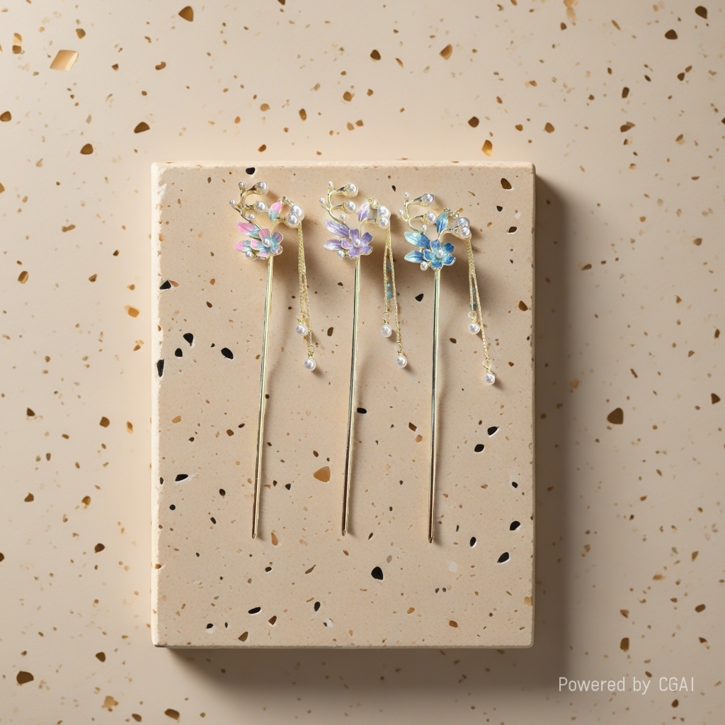 Wholesale of exquisite ancient-style hairpins, magnolia flower hairpins, stepping tassel hair accessories, headwear, high-end hairpins and hair accessories Specification image