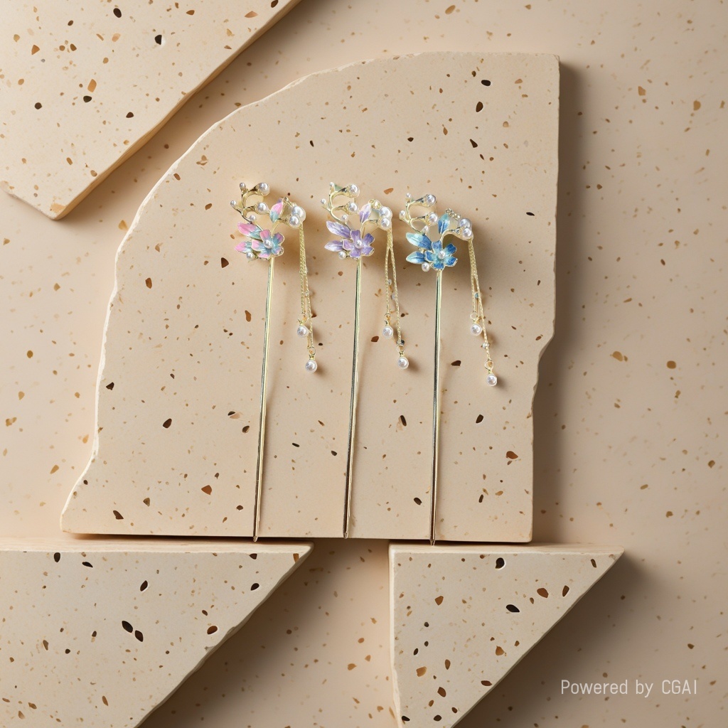Wholesale of exquisite ancient-style hairpins, magnolia flower hairpins, stepping tassel hair accessories, headwear, high-end hairpins and hair accessories Application Scenario