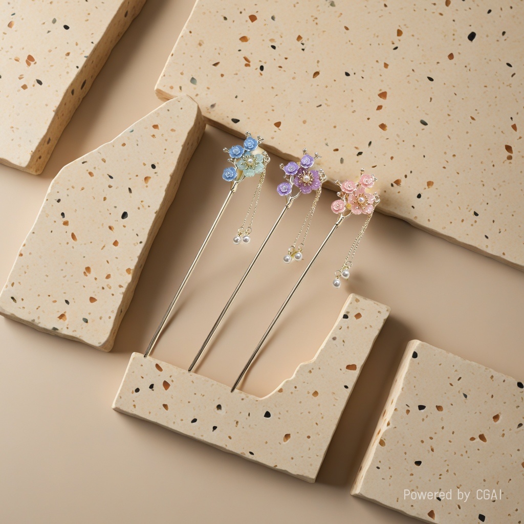 2026 New style of back head updo hairpin, high-end and niche hairpin, Hanfu Cheongsam accessories wholesale step shake Specification image
