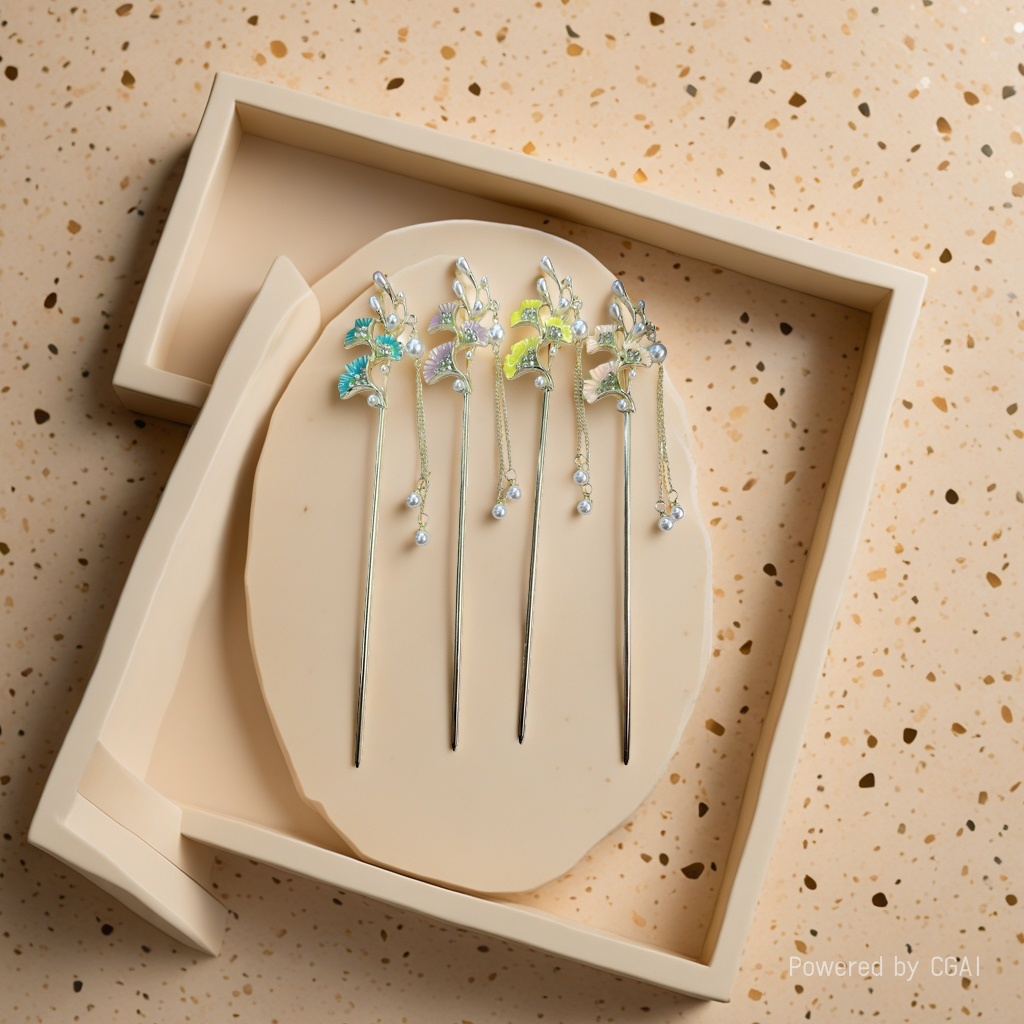 Ancient-style tassel hairpin for women, new Chinese-style retro Hanfu updo hairpin, fresh and delicate horse face skirt, step shaking hair accessory Specification image
