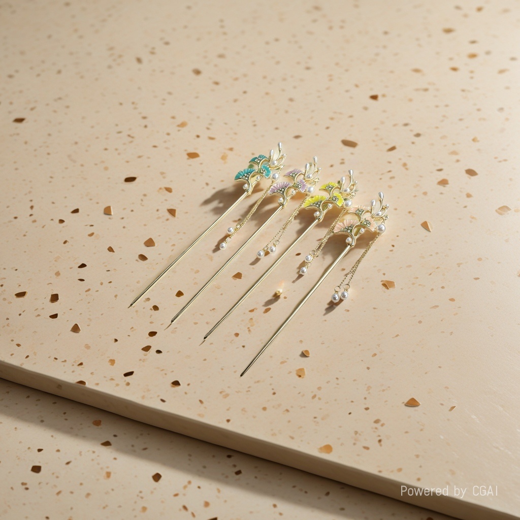 Hairpins, hair clips, mother-of-pearl brooches, diy materials, accessories, imitation burnt blue and emerald green, gifts for team-building activities Specification image