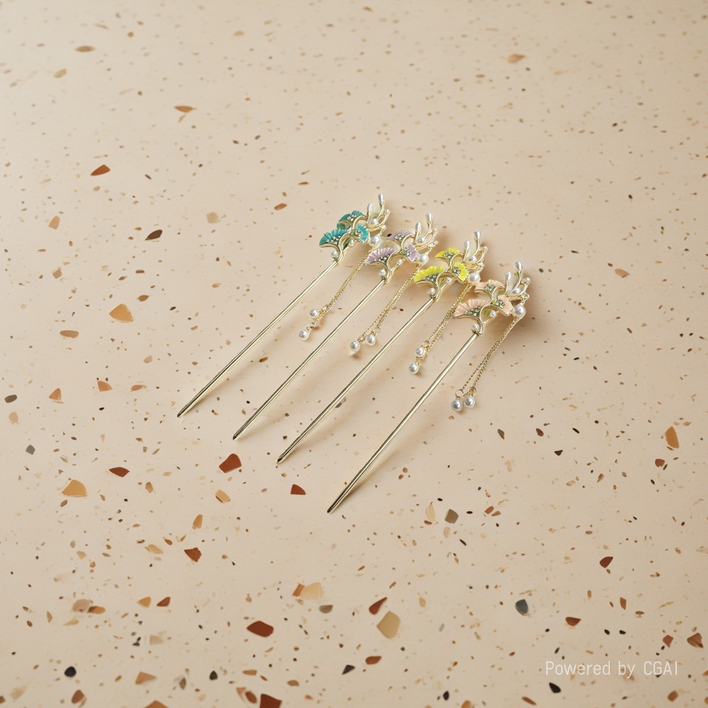Hairpins, hair clips, mother-of-pearl brooches, diy materials, accessories, imitation burnt blue and emerald green, gifts for team-building activities details Picture