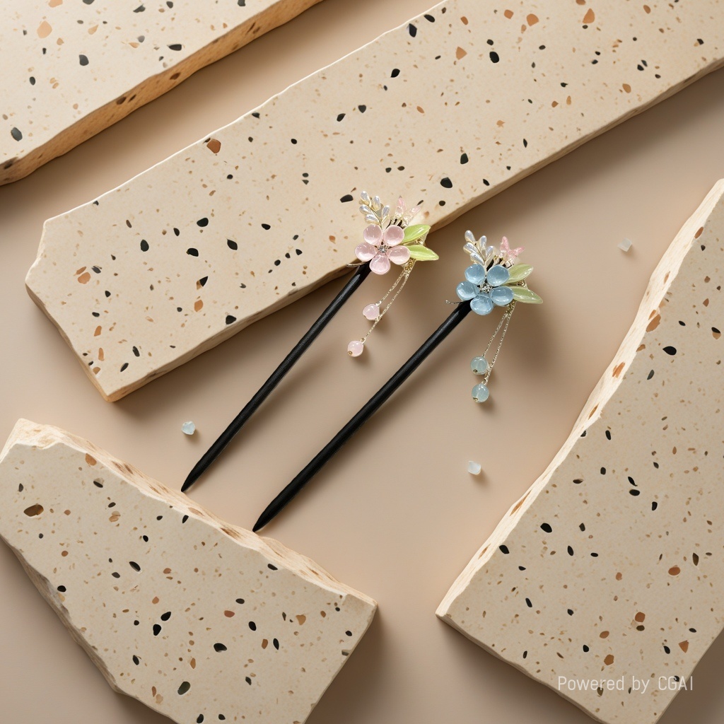 New Chinese-style simple hairpins for women, summer hairpin accessories Application Scenario