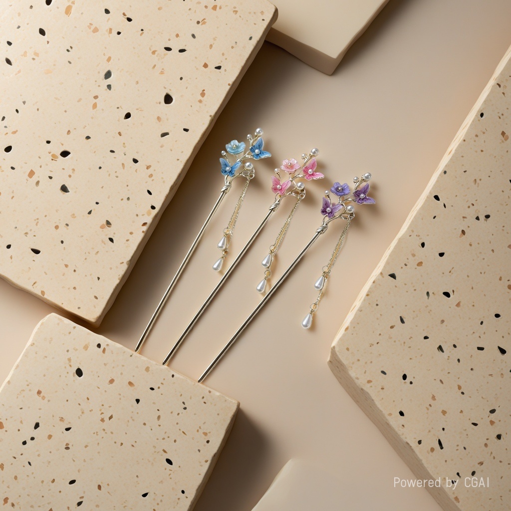 New Chinese-style ancient-style hairpins with a sense of luxury for women, new hair hairpins, tassels, and Hanfu hair accessories details Picture
